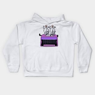 Floral vintage typewriter design Kids Hoodie